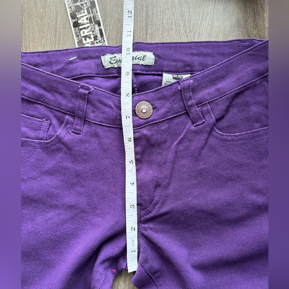Emperial Premium Jeans Juniors Size 3 Low Rise Skinny Purple Denim 5 Pocket NWT - Picture 7 of 9